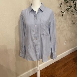 Classic Blue Stripe Button-Down Shirt